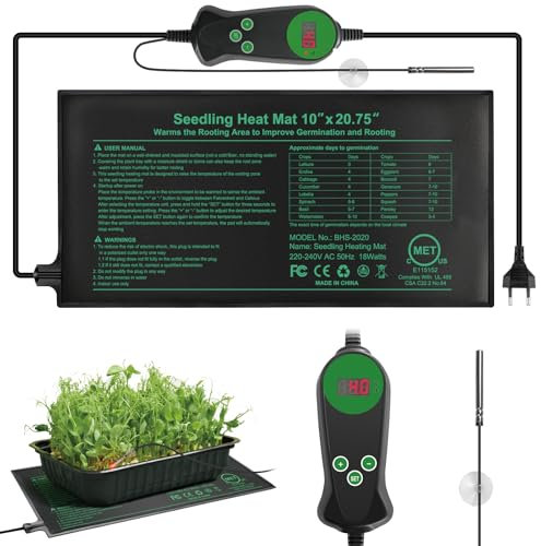 RIOGOO Regolatore termostato Digitale per Tappetino Termico per la germinazione dei Semi, i rettili e la fermentazione 68-108 ° F