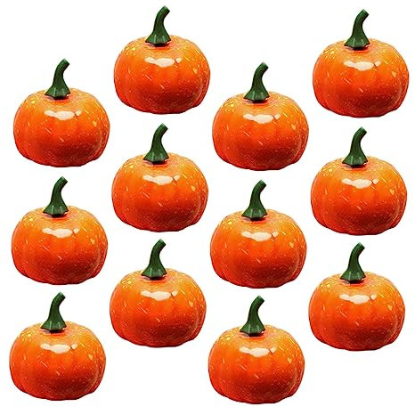 MAGICLULU 1 Satz Kürbis-Modell Kürbis Aus Beton Halloween Samtse Herbstdeko Im Freien se Dekorationen Pumpkin Decor deko Pumpkin Models - Plastik Yellow 12st