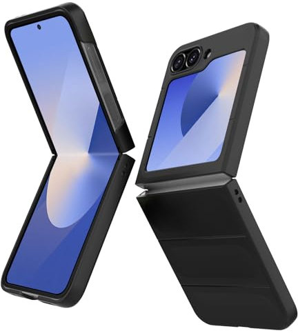 BonYonka Cover per Samsung Galaxy Z Flip 6, Custodia Rigida in PC Ultra Sottile e Antiurto, Custodia Antigraffio con Protezione della Fotocamera per Samsung Galaxy Z Flip 6, Nero