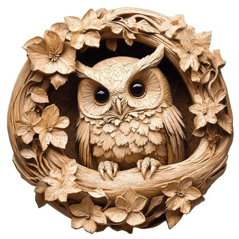 Holzpuzzle Erwachsene 3D Eule - 200 Teile Rundpuzzle Geschenkbox, Wanddekoration (Erwachsene/Kinder)