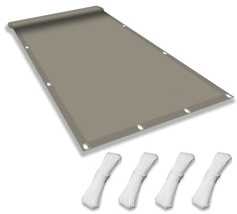 Sonnensegel Wasserdicht 110 x 140 cm 98% Uv-Schutz Reißfest Wetterfest Sunprotect Sonnensegel Outdoor Schattiernetz inkl Befestigungsseile für Garten Balkon, Taupe