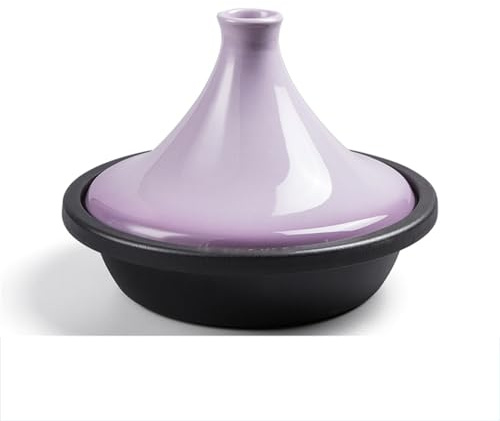 HAJHI Pentola Tajine Ghisa Smalto Pentola Elettrica Ceramica Tajine Induzione Marocchina per Gas Fornelli per Casa Ristoranti(27cm - purple)