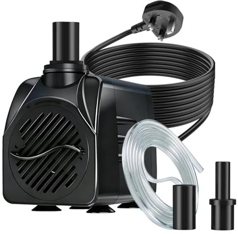 SongLong 800L/H 16W Wire Length: 3m Submersible Water Pump - Ultra Quiet, 1.6M High Lift & Over Heating Protection for Water Features, Hydroponics, Fountains, Ponds