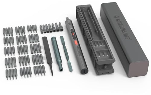 72 in 1 Electric Screwdriver Set,250RPM,0.15-0.6N.m,for Phones, Cameras, PC | with Pop up Storage Compartment,LED Work Light,Magnetic Bit,Crowbar,Tweezers,Manual Screwdriver Handle,Type-C Charging Cable