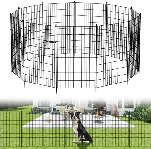 SUNYRISY 13 Panels Metall Gartenzaun Steckzaun 100cm H