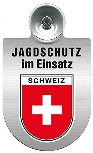 Einsatzschild Windschutzscheibe incl. Saugnapf - Jagdschutz im Einsatz- 309368 - incl. Regionen nach Wahl Farbe Region Schweiz