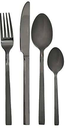 Mikasa Black 16 Piece Cutlery Set, Boxed