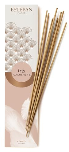 Esteban - Indisches Iris-Kaschmir Räucherstäbchen x20 - Handgefertigt mit natürlichen Inhaltsstoffen - Iris-Kaschmirduft - Innendekoration
