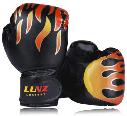 Luniquz Kinder Boxhandschuhe, Box-Handschuhe für Kinder von 3-16 Jahre Training Gloves 4OZ 6OZ 8OZ zum MMA, Muay Thai, Kickboxen und Sandsack Sport