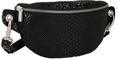 Gusti Leder Gürteltasche Damen I Bauchtasche Damen Leder im Kroko Look I Schicke Crossbody Bag Damen Leder mit verstellbarem Gürtel