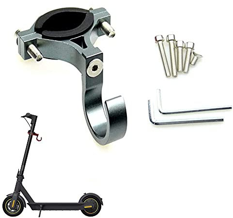 Flycoo2 Metallvorderhaken für Xiaomi Mi 3/1S/PRO/PRO 2 für Segway Ninebot Max G30 Serie Elektroroller, Universal Multifunktionaler Haken Fahrrad Scooter Zubehör (Grau)