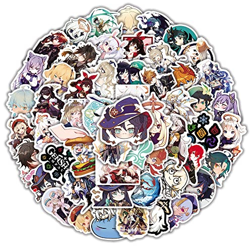 100Pcs Genshin Impact Game Aufkleber Yuanshen wasserdichte Cartoon Sticker für Laptop Gepäck Telefon Wasserflasche Skateboard Auto Gitarre,Vinyl gemischte Aufkleber für Teens Kinder Erwachsene
