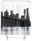 EHOMERY Duschvorhang Industrial Badezimmer Vorhang Halter Viadukt Und Gebäude Polyester Schwarz Rostfreie Ösen Und 12 Hakenringe, 140X180Cm