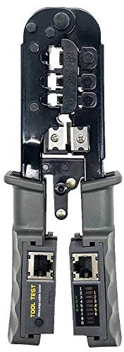 Josenidny Crimpadora RJ45 de red LAN Cable Tester Herramienta de corte para Cat7 Cat6 Cat5 RJ11 RJ12 RJ45 Crimper Metal Clip