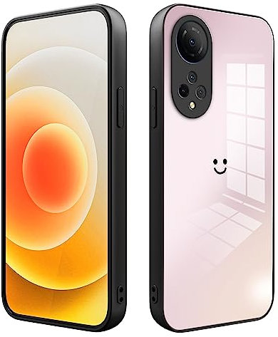 XINYEXIN Cover per Xiaomi 12 Lite Case, Custodia Protettiva in Vetro a Gradiente, Custodia Telefono Antiurto e Antigraffio con Cornice in Morbido Silicone - Rosa