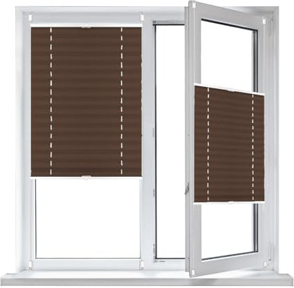 Tende plissettate, Tenda Plissettata, 60 x 80 cm autoadesive, in tessuto non tessuto, tenda a pacchetto Montaggio Senza forare, per Finestra Porte Senza Fori, Tortora