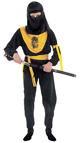 Dragon Ninja Skorpion costume déguisement garçon (Taille 7-9 ans), Black, Yellow