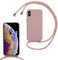 Belzsxy Crossbody Lanyard Case for iPhone Xs Max, Liquid Silicone Protective Phone Case with Strap Adjustable Neck Cord Necklace Soft Cover for iPhone Xs Max, (Sand Pink)