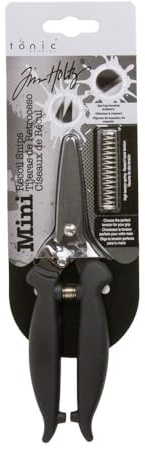 Tonic Studios Tim Holtz Rückstoßschere, titanbeschichtet, doppelt abgeschrägte Klingen, Schwarz (17,5 cm)