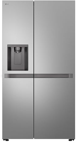 LG GSLC41PYPE, Klasse E, Side by Side Kühlschrank, Total No Frost, Eis-, Crushed Ice- und Wasserspender, Wassertank, LINEARCooling - Prime Silver
