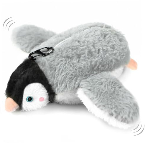 Nepfaivy Pingouin Électrique - Jouet Interactif Automatique pour Chat avec Herbe à Chat - Intelligence Rechargeable - Pour Jouer à des Coups de Pied