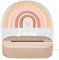 DEL MÀ Unique & Personal Regenbogen Nachtlicht Baby personalisiert Babyzimmer Kinder Deko Kinderzimmer Nachtlampe Mädchen Jungen Kinderlampe Inkl. Holzfuß & Netzteil (Beige)