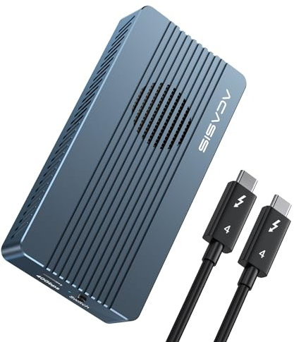 ACASIS Boîtier SSD M.2 NVMe 40 Gbps avec ventilateur intégré, installation sans outil pour M1 M2 Pro/Max, compatible avec USB4/3.2/3.1/3.0/2.0, prend en charge SSD taille 2280 B+M M-Key (TBU405Pro