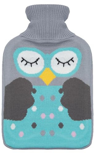 A2Z Hot Water Bottles Christmas Novelty Soft Fleece Cover 2 Liter Durable Leak Proof Rubber Xmas Bottle Pain Relief Cosy Nights Neck Back Shoulder Warmer Sofa Bedtime Heat Therapy