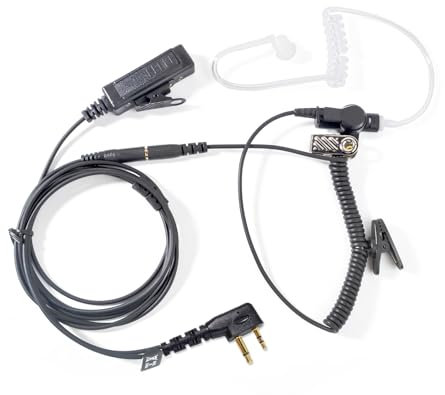 HYSHIKRA Cavo adattatore audio universale per radio a 2 vie da jack 3,5 a multi-pin con auricolare PTT jack 3,5 mm Compatibile con Midland G7pro G8 G9pro M24Plus M48 M99 G6XT G7XTR (tubo trasparente)