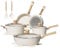 KILAY 14 Pcs Nonstick Cookware Set, White Granite Pots and Pans, Non-Stick Cooking Set with Frying Pans, Saucepans and Kitchen Utensils