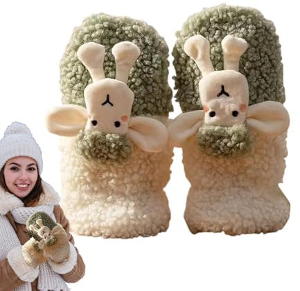 Mitaines Enfant avec Ficelle,Mitaines avec Ficelle - 1 paire de gants chauds de dessin animé pour femmes - Mitaines sans doigts, gants pour les doigts, gants en peluche pour femmes et hommes
