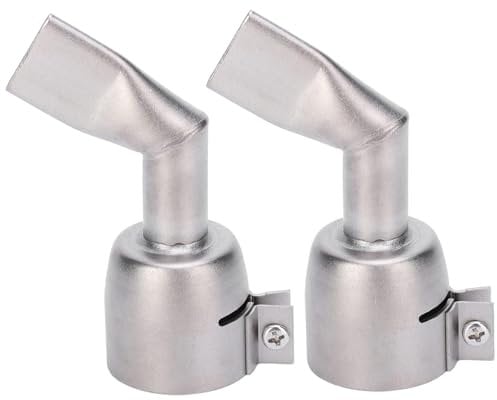 2Pcs Heat Gun Tips Stainless Steel Flat 120 Degree Heat Gun Attachments Ideal for Soldering