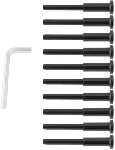 SG Store Lot de 10 tiges de connexion invisibles de 1/8 po en acier inoxydable 316 pour poteaux en bois, métal, balustrade, noir