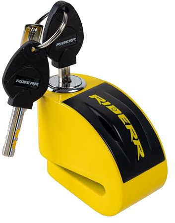 RIDERR RT6 Alarm Disc Lock for your motorcycle, motorbike or scooter, Anti-theft protection - Yellow