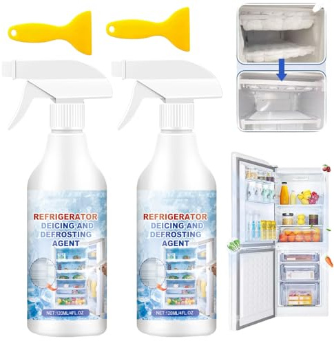 Defrosting Spray for Fridge Freezer, Shienus 2Pack Rapid Refrigerator Defrost Mulit-Use Freeze Spray for Refrigerator Efficiently Quickly Removes Ice Buildup
