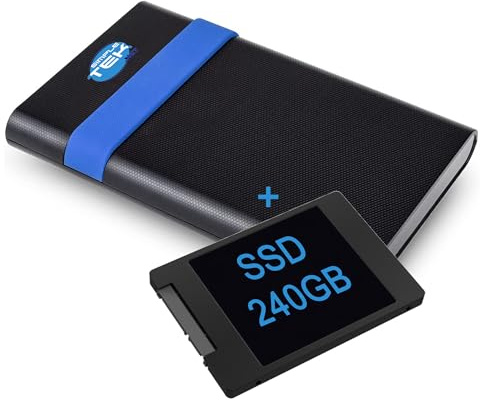 SIMPLETEK - Disco duro SSD 240 GB SATA III + Caja externa de 2,5 USB 3.2 Gen1, GS-15U3, cable 20 cm, 6 Gbps