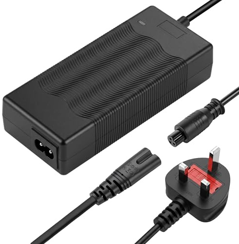 42V 2A Electric Scooter Charger – Hoverboard Charger with Safety Protection, Durable Build, LED Indicator, Compatible with Mobility Scooters, E-Bikes and Self-Balancing Scooters, UK 3‑Pin Plug