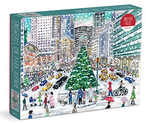 Galison 9780735371989 Michael Storrings Snowfall on Park Avenue Jigsaw Puzzle, Multicoloured, 1000 Pieces