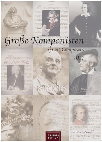 Komponisten Kalender 2027 – Musik-Kalender 21x29cm - Klassische Komponisten mit 12 Künstlerporträts: Calendar Classical Composers 2026 21x29cm