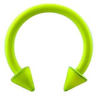 Monster Piercing 16 Gauge - 10 MM Länge Licht grün Neon eloxiertem 316L chirurgischer Stahl Circular Barbell mit Kegel Septum Piercing