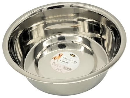 Bubimex - Gamelle Inox pour Chien et Chat - Acier Inoxydable - Contenant pour eau et nourriture - Résistant, Hygiénique, Facile à Nettoyer et Intemporel – Écuelle de Qualité supérieure - 4,50 L