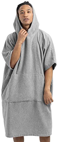 HOMELEVEL Badeponcho Damen und Herren - Surf Poncho aus 100% Baumwolle - Tuch für Erwachsene - Unisex Bademantel - Badetuch mit Kapuze