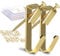 Pointool Ganci per appendere quadri, 22,7 kg, grandi, resistenti, kit con chiodi per muro a secco, 30 pezzi, oro