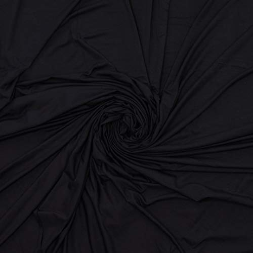 Bambus Jersey Stoff in Schwarz als Meterware zum Nähen, 50 cm