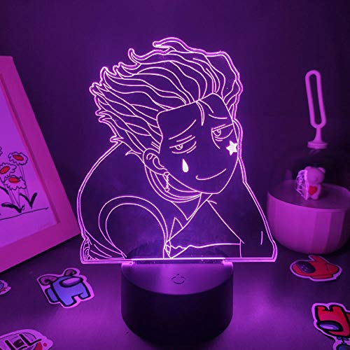 Action Figuren Hisoka Lampe 3D LED RGB Nachtlichter Kreative Für Schlafzimmer Freund Tischdekoration HXH Hunter x Illusion Licht-16 Farbe mit Fernbedienung