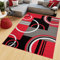 TAPISO Maya Kollektion Teppich Kurzflor Modern Vierecke Kreise Streifen Figuren Design Schwarz Grau Rot Weiß Wohnzimmer Schlafzimmer Büro ÖKOTEX 200 x 250 cm