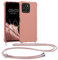 kwmobile Carcasa Colgante Compatible con Honor X8 5G / X6 / 70 Lite 5G Funda con Cuerda - Funda con Correa Colgante Ajustable - nácar Mate