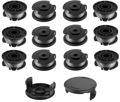 Lebenswuerze Ersatzfadenspule Für Bosch Rasentrimmer Akku EasyGrassCut 23/26/18/18-230/18-260/18-26, 12x Fadenspulen F016800569 2x Trimmerkappen F016F04557 (Nylon-Trimmerfaden Ø1.65mm Länge 4.9m)