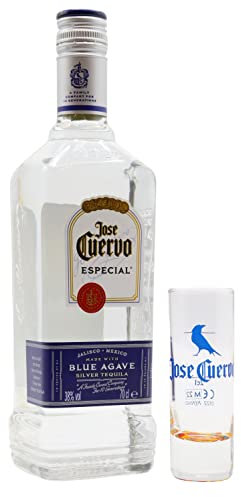 Jose Cuervo - Shot Glass & Especial Silver Tequila 70cl 38% ABV