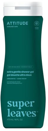 ATTITUDE Body Wash, EWG Verified Shower Gel, Dermatologically Tested, Plant and Mineral-Based, Vegan Personal Care Products, Extra Gentle, Unscented, 473 mL